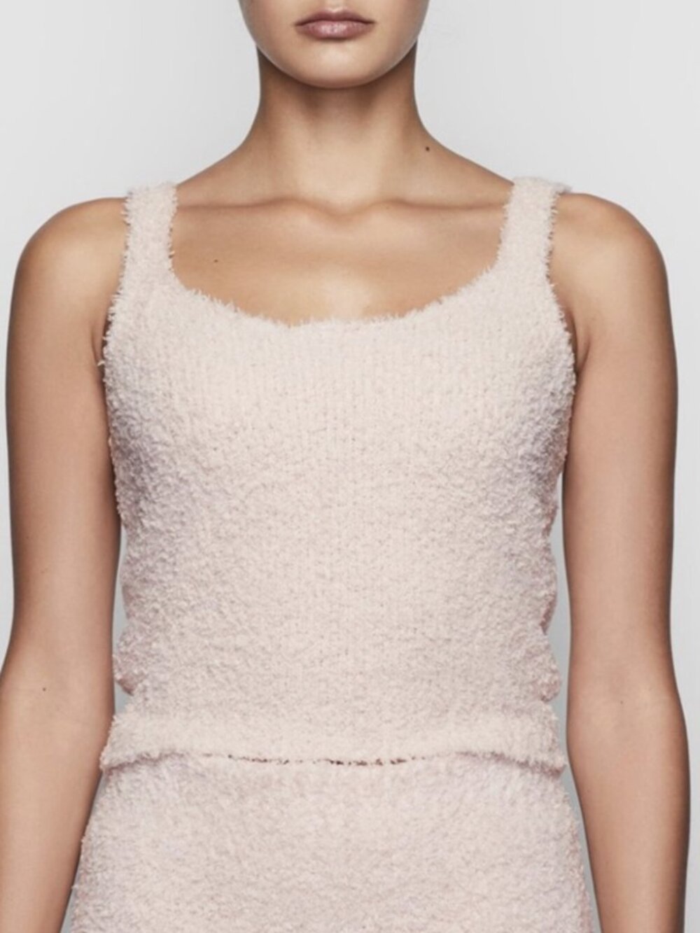 SKIMS Cozy Knit Tank Top Dusk Pink XXS Lounge Neutral Balletcore Minimalist